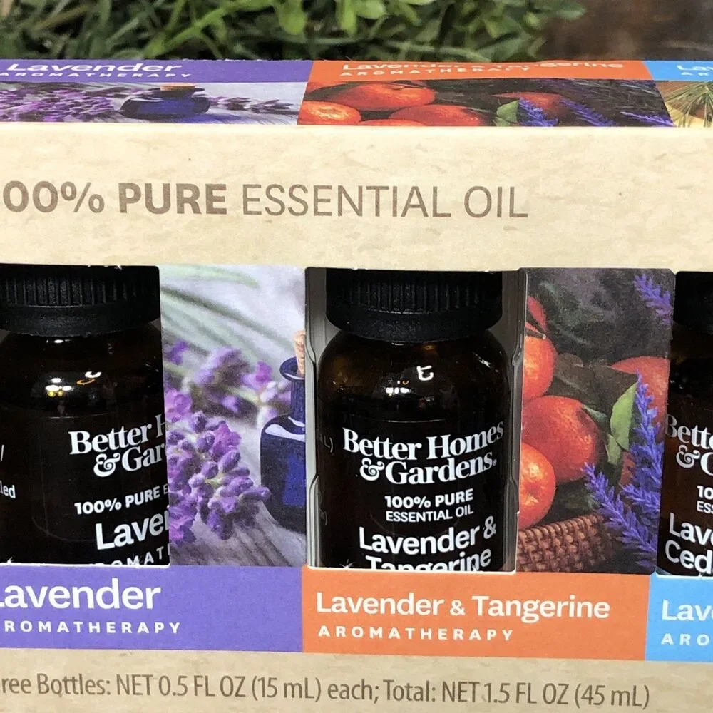Better Homes & Gardens 3 Pack Pure Essential Oil Lavender Tangerine Cedarwood